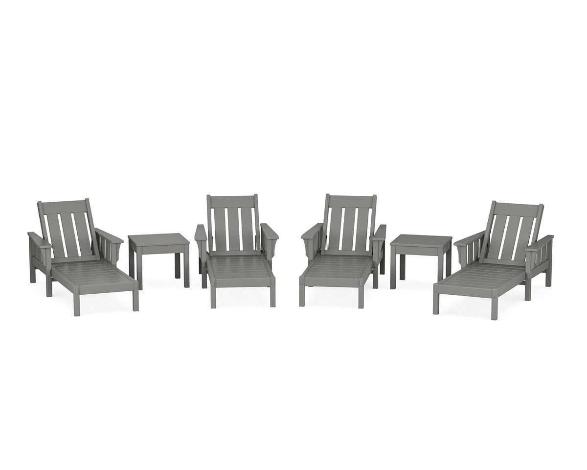 POLYWOOD Acadia 6-Piece Chaise Set in Slate Grey