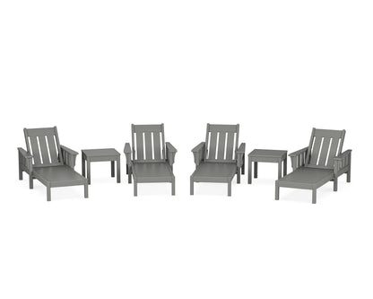 POLYWOOD Acadia 6-Piece Chaise Set in Slate Grey