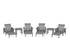 POLYWOOD Acadia 6-Piece Chaise Set in Slate Grey