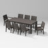 POLYWOOD Latitude 9-Piece Parsons Table Dining Set in Vintage Coffee