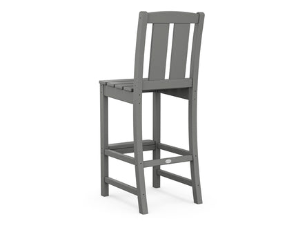 Angled view of the POLYWOOD Mission Bar Side Chair in Slate Grey