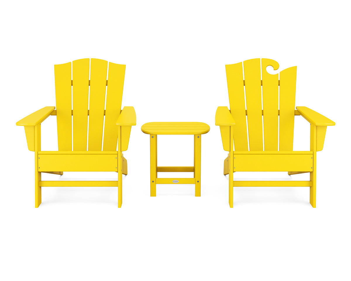 POLYWOOD Wave Collection 3-Piece Set in Lemon