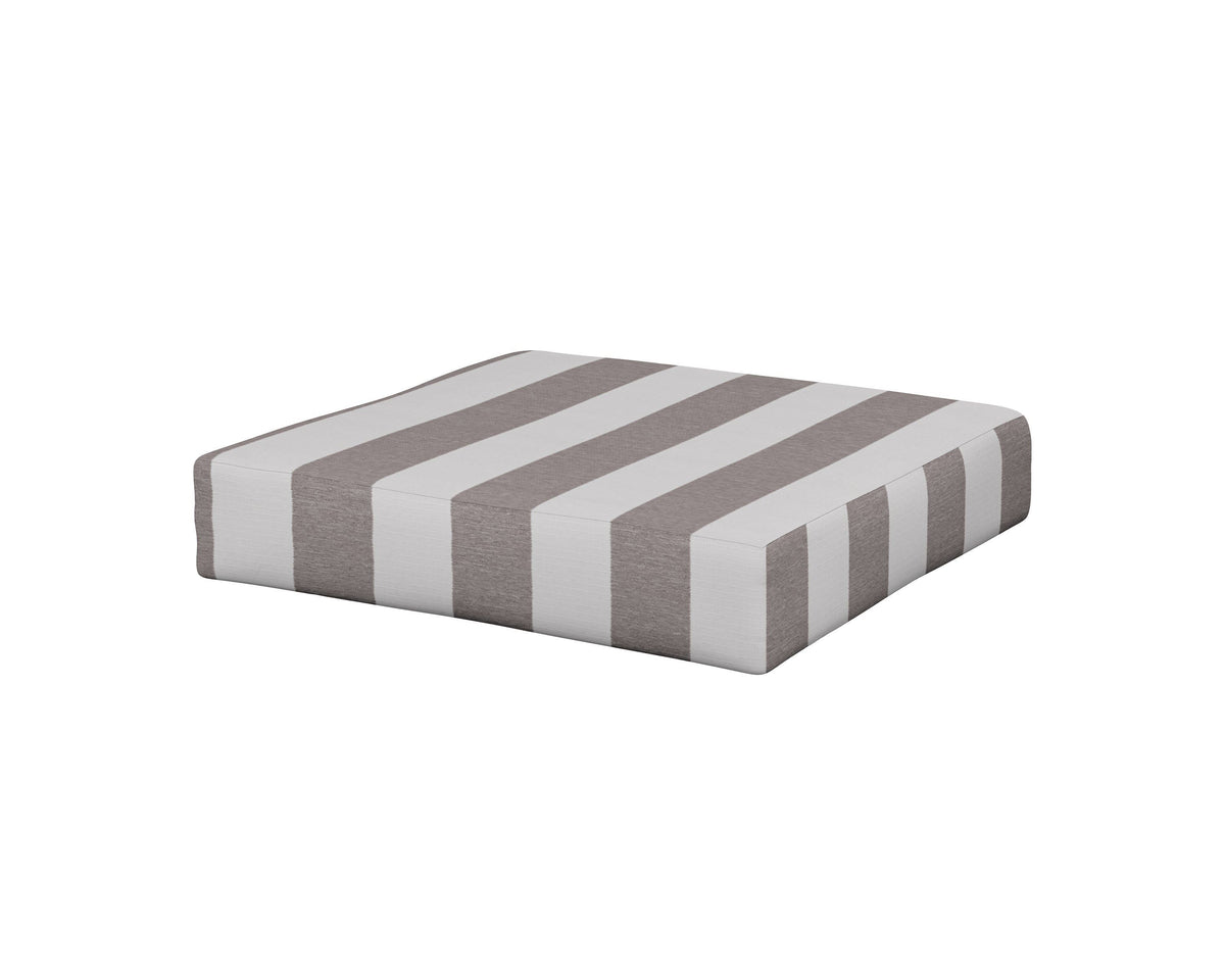 POLYWOOD Prescott Ottoman Cushion in Cabana Stripe Grey Mist