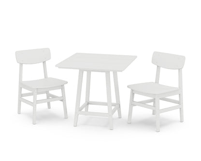 POLYWOOD Modern Studio Urban Chair 3-Piece Bistro Dining Set in White