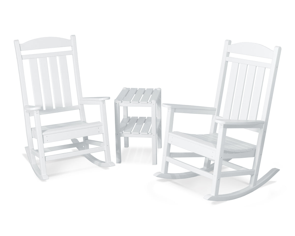 POLYWOOD Presidential 3-Piece Rocker Set in White