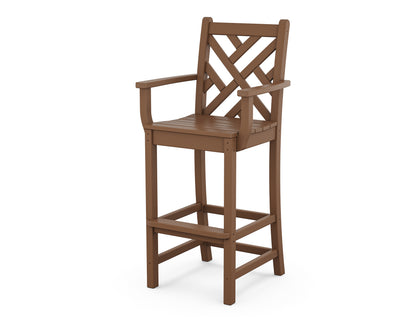 POLYWOOD Chippendale Bar Arm Chair in Teak