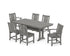 POLYWOOD Oxford 7-Piece Farmhouse Dining Set with Trestle Legs in Slate Grey