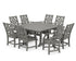POLYWOOD Wovendale 9-Piece Square Farmhouse Dining Set with Trestle Legs in Slate Grey