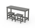 POLYWOOD Modern Studio Stool 3-Piece Balcony Set in Slate Grey