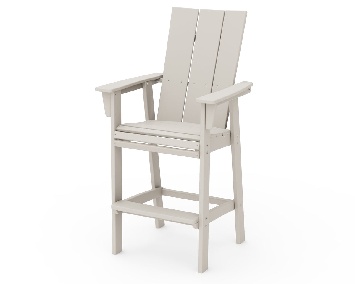 POLYWOOD Modern Curveback Adirondack Bar Chair in Sand