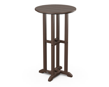 POLYWOOD 24" Round Farmhouse Bar Bistro Table in Mahogany