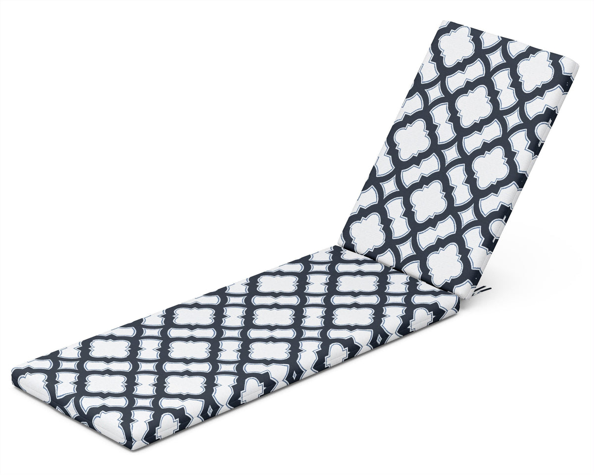 POLYWOOD Chaise Seat/Back Pad in Trellis Marine Indigo