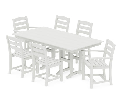 POLYWOOD La Casa Café 7-Piece Farmhouse Dining Set in Vintage White