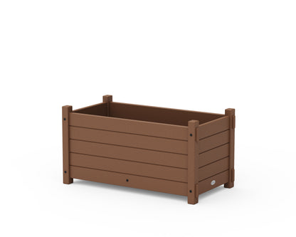 POLYWOOD Nautical Rectangle Double Planter Box in Teak
