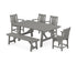 POLYWOOD Oxford 6-Piece Rustic Farmhouse Dining Set with Bench in Slate Grey