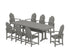 POLYWOOD Classic Adirondack 9-Piece Dining Set with Trestle Legs in Slate Grey