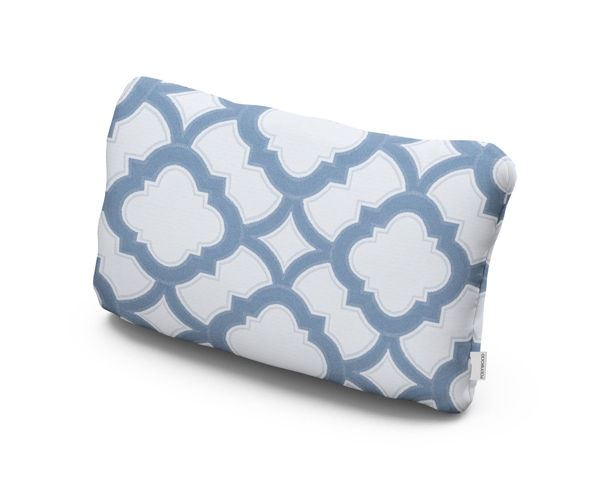 POLYWOOD Outdoor Lumbar Pillow in Trellis Sky Blue