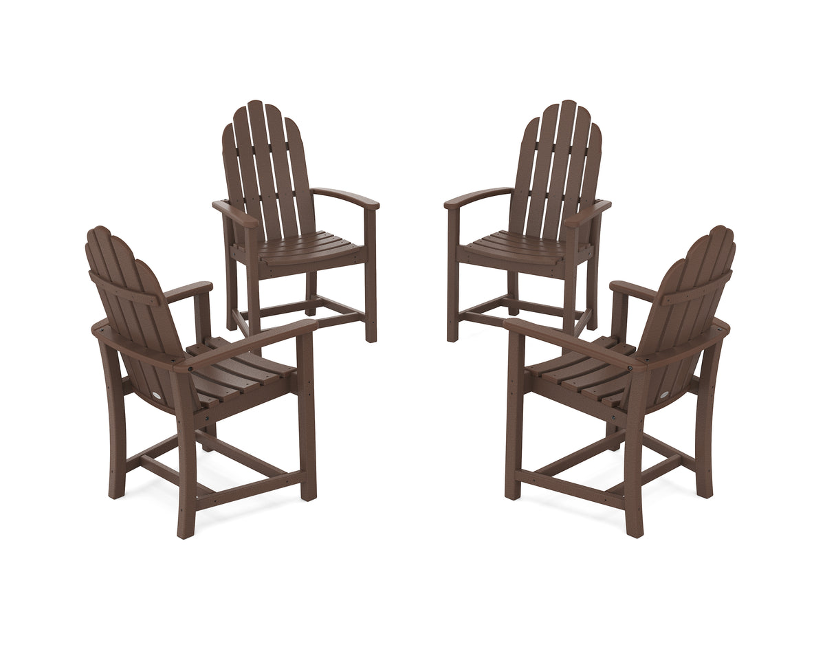 POLYWOOD Classic 4-Piece Upright Adirondack Conversation Set in Mahogany