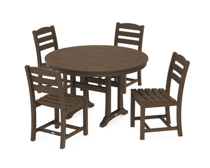 POLYWOOD La Casa Café 5-Piece Side Chair Dining Set - 48" Table in Kona