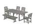 POLYWOOD Lakeside 6-Piece Dining Set with Bench - 39" x 78" Table in Slate Grey