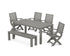 POLYWOOD Signature Folding Chair 6-Piece Parsons Dining Set with Bench in Slate Grey