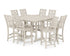 POLYWOOD Country Living Wovendale 9-Piece Square Farmhouse Bar Set with Trestle Legs in Sand