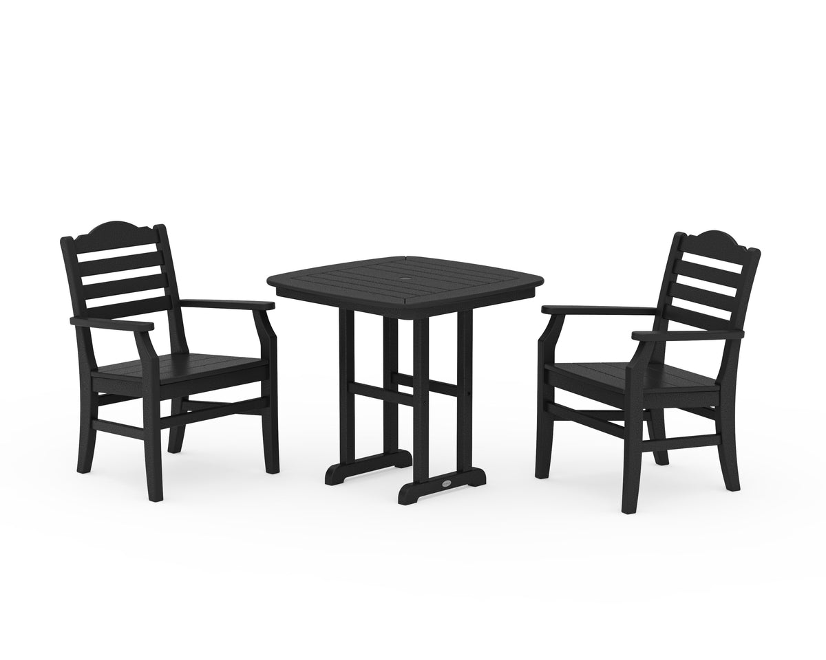 POLYWOOD Savannah 3-Piece Dining Set in Black