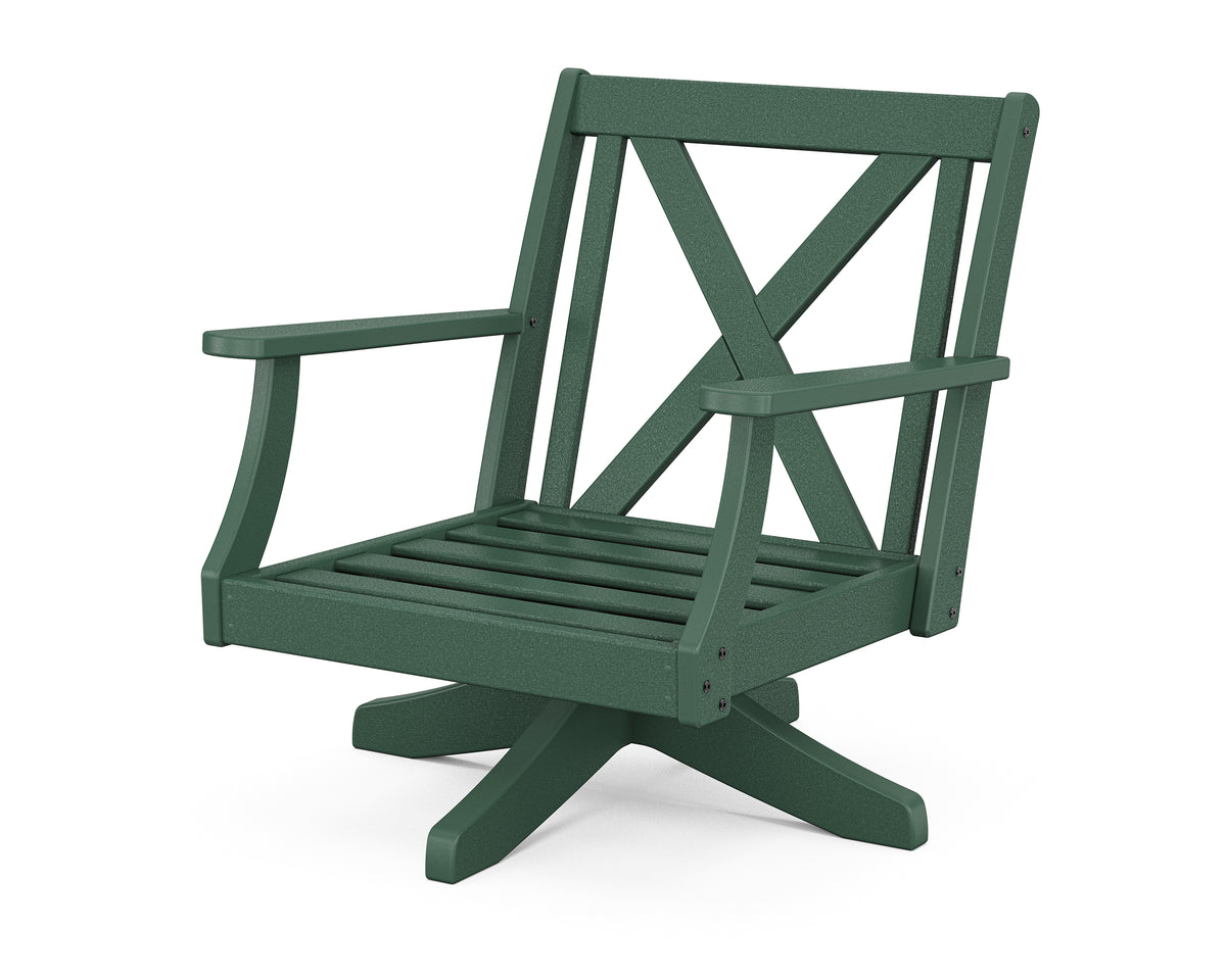 POLYWOOD Braxton Deep Seating Swivel Chair Frame in Green