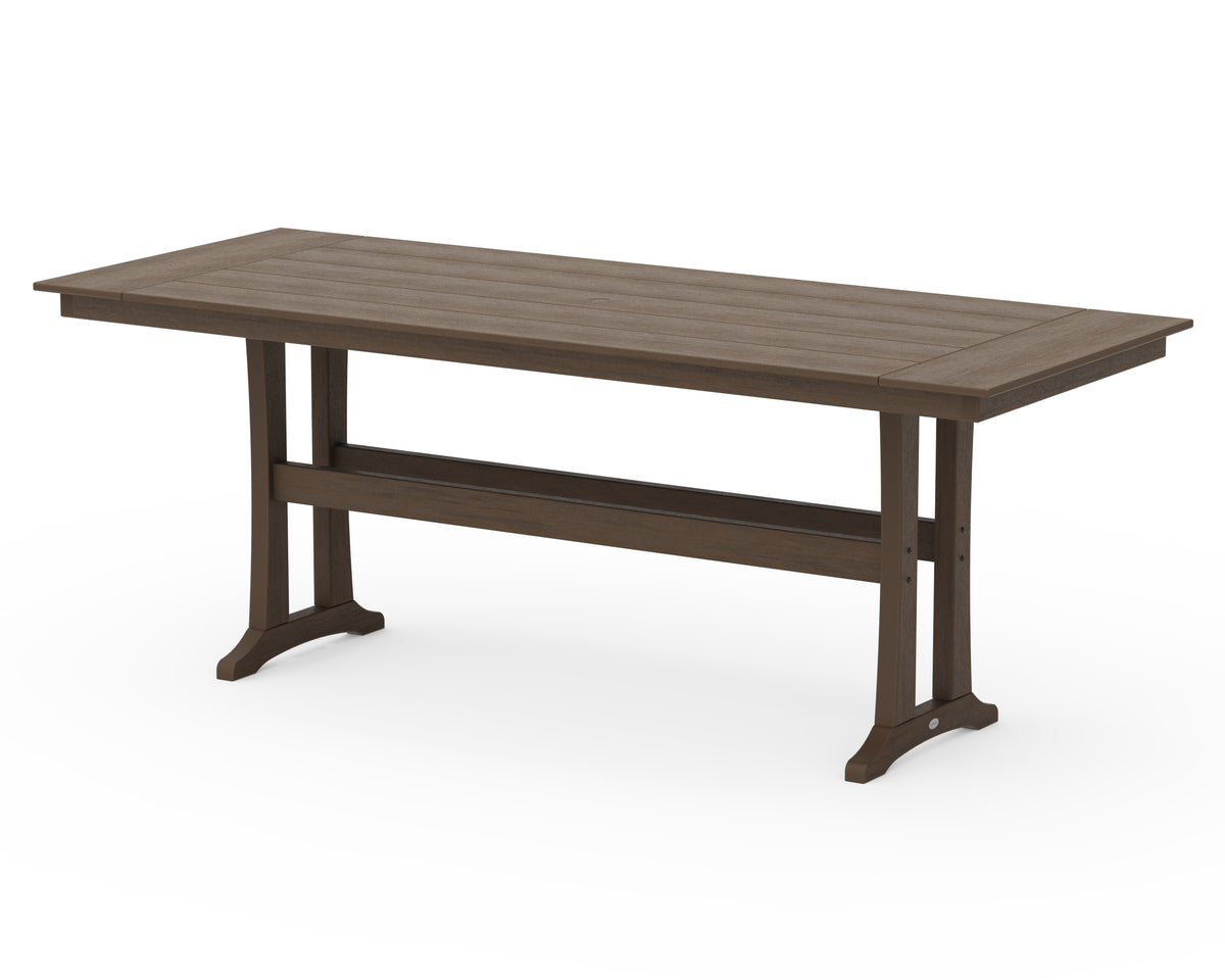 POLYWOOD Farmhouse Trestle 38" x 96" Counter Table in Kona