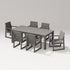 POLYWOOD PW Designer Series Elevate 7-Piece Parsons Table Dining Set in Driftwood