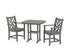 POLYWOOD Chippendale 3-Piece Dining Set in Slate Grey