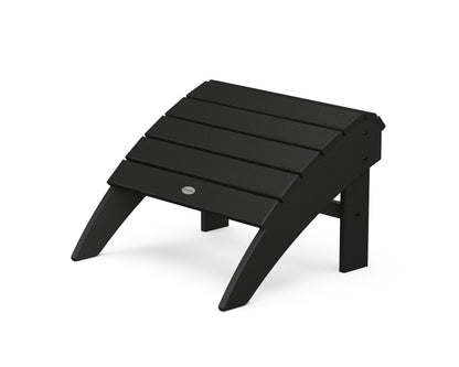POLYWOOD Vineyard Curveback Adirondack Ottoman in Black