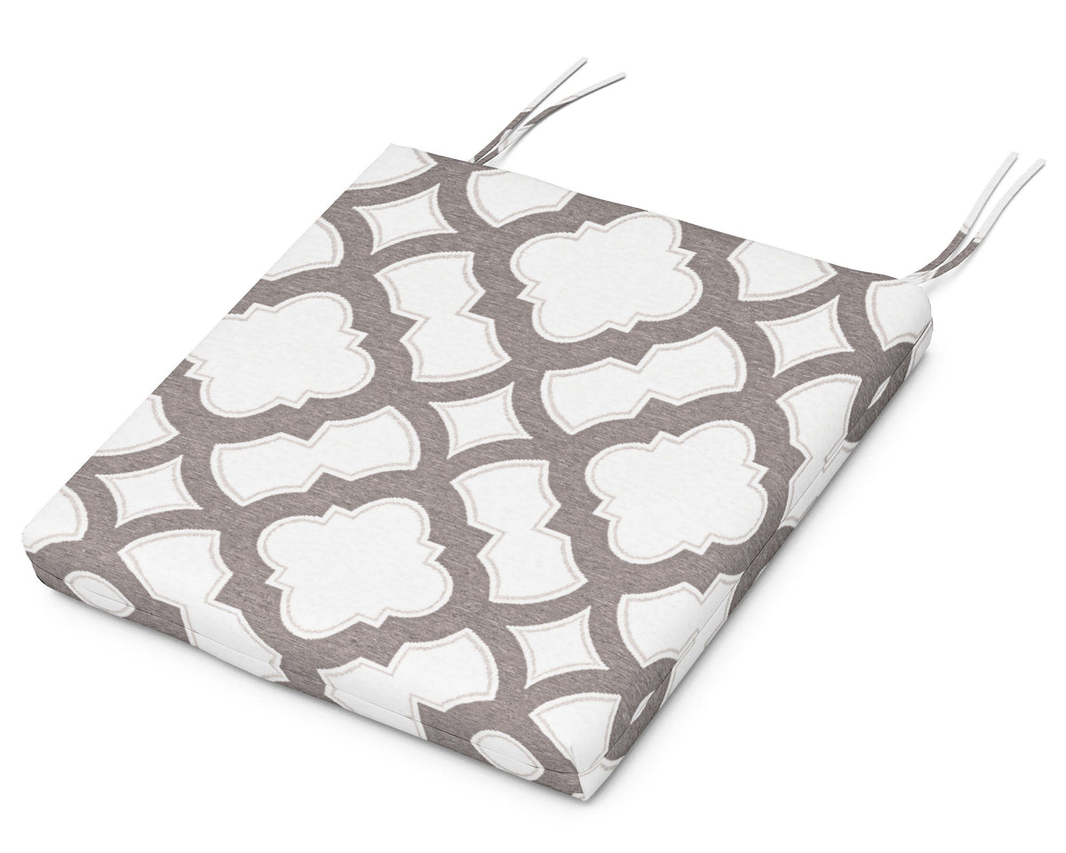 POLYWOOD Standard Seat Cushion 17"D x 18.5"W x 2.5"H in Trellis Grey Mist