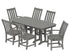 POLYWOOD Vineyard 7-Piece Dining Set - 37" x 72" Table in Slate Grey