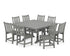 POLYWOOD Traditional Garden 9-Piece Farmhouse Trestle Dining Set in Slate Grey