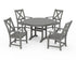 POLYWOOD Braxton 5-Piece Nautical Trestle Arm Chair Dining Set in Slate Grey