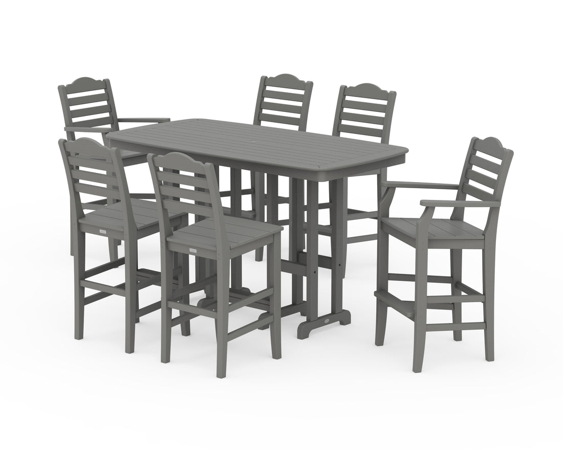 POLYWOOD Savannah 7-Piece Bar Set in Slate Grey