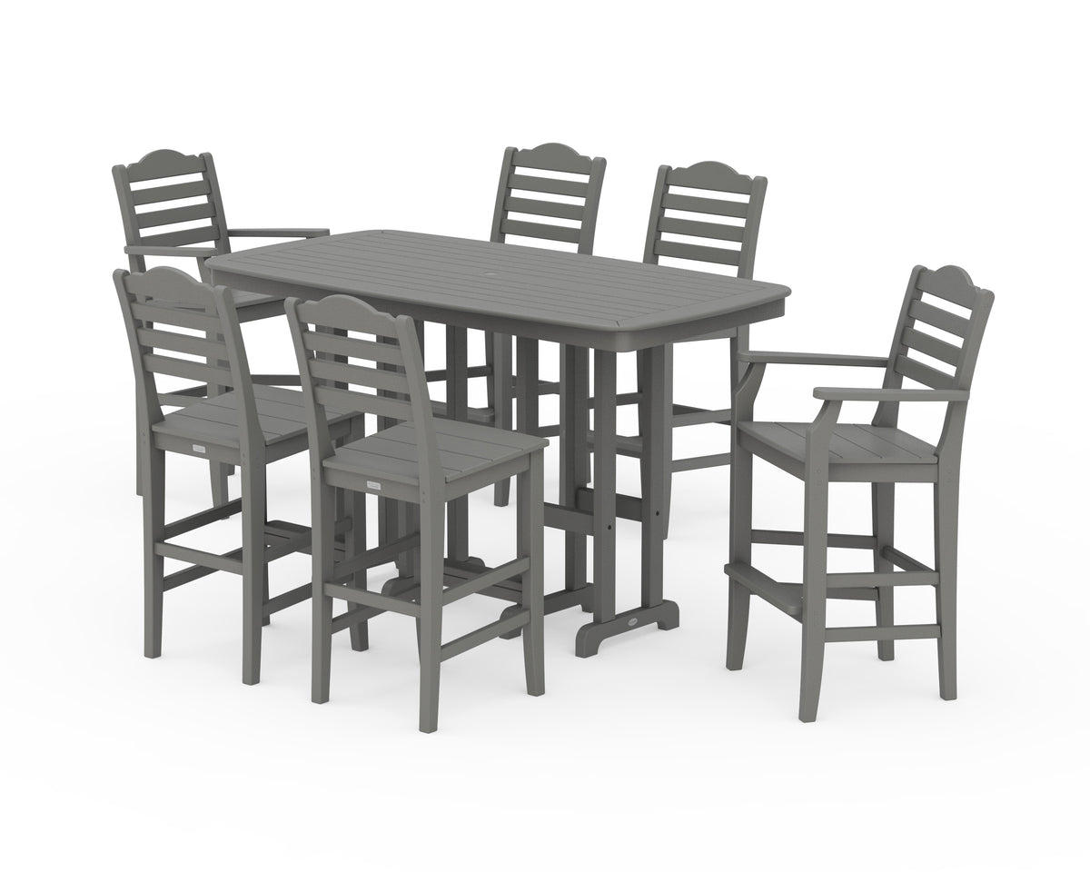 POLYWOOD Savannah 7-Piece Bar Set in Slate Grey