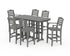 POLYWOOD Savannah 7-Piece Bar Set in Slate Grey