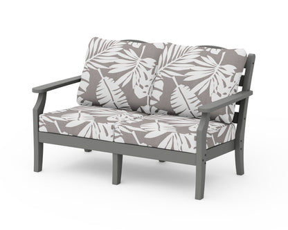 POLYWOOD Savannah Deep Seating Loveseat in Slate Grey / Leaf Grey Mist