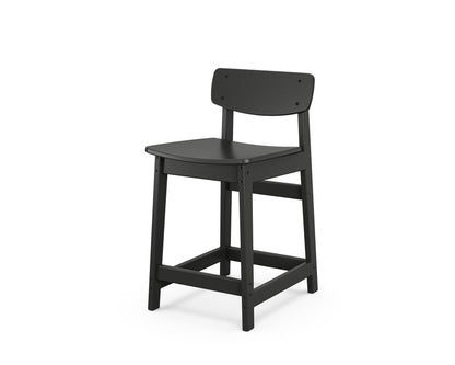 POLYWOOD Modern Studio Urban Lowback Counter Chair in Black