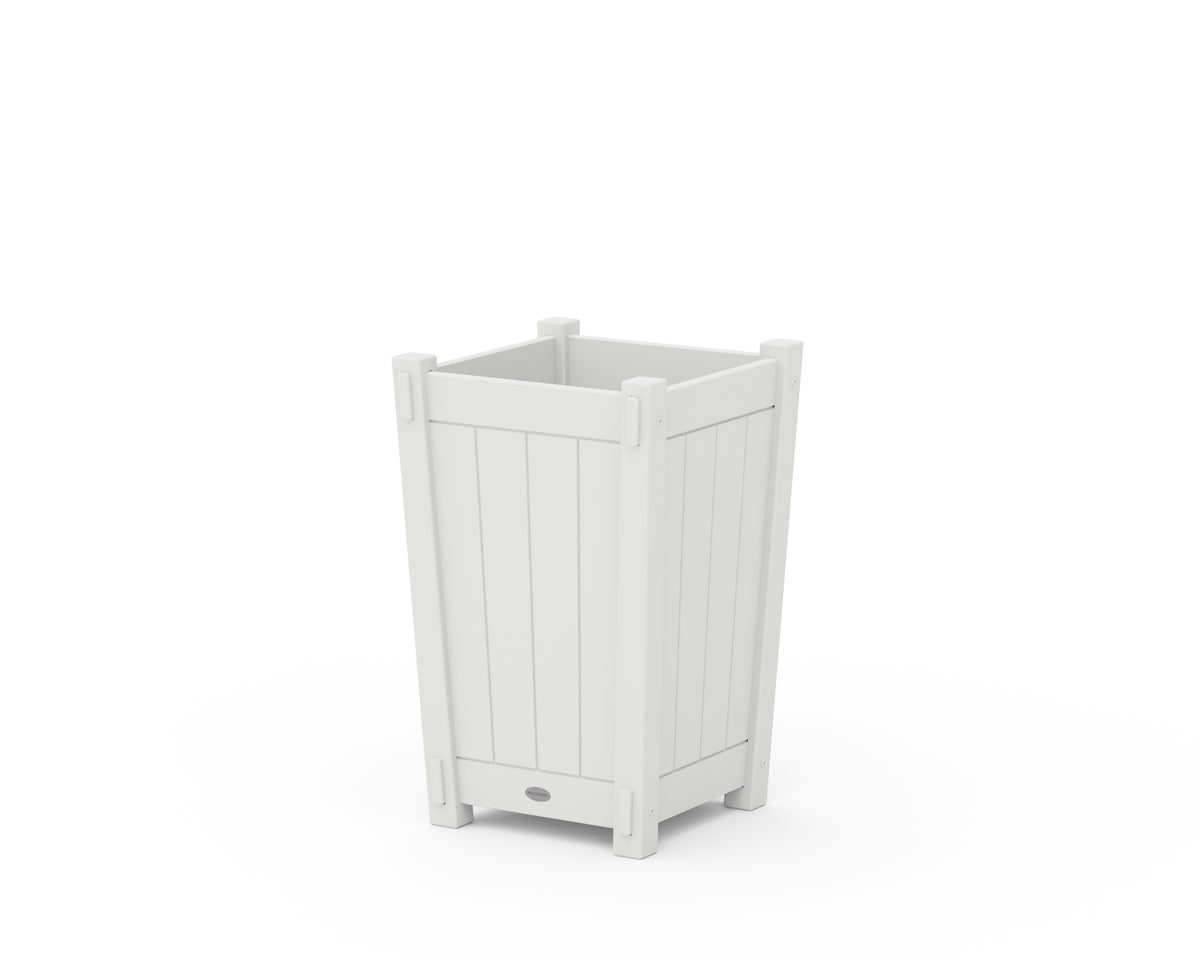 POLYWOOD Vineyard Tapered Square Short Planter Box in White