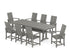 POLYWOOD Modern Adirondack 9-Piece Farmhouse Dining Set with Trestle Legs in Slate Grey
