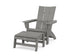 POLYWOOD Modern Grand Adirondack Chair with Ottoman in Slate Grey