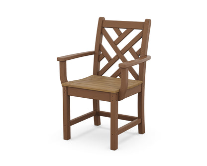 POLYWOOD Chippendale Dining Arm Chair in Teak / Natural