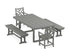 POLYWOOD Chippendale 5-Piece Dining Set with Benches - 39" x 78" Table in Slate Grey