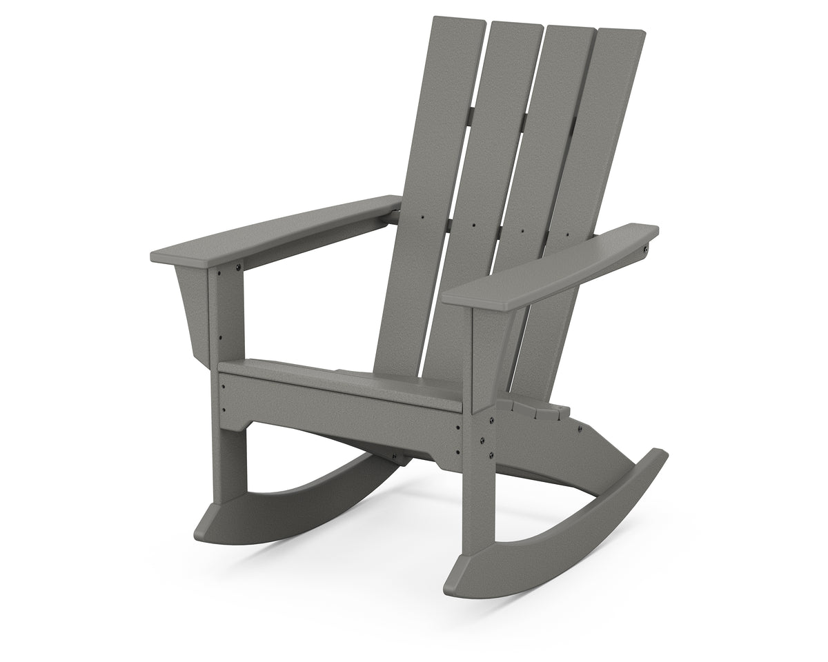 POLYWOOD Quattro Adirondack Rocking Chair in Slate Grey