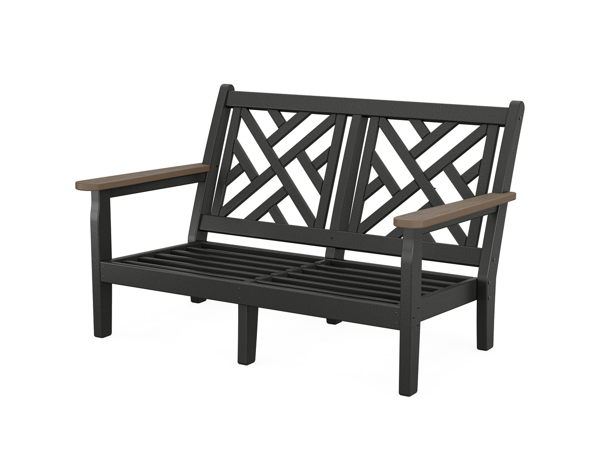POLYWOOD Chippendale Deep Seating Loveseat Frame in Black / Kona