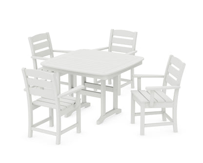 POLYWOOD Lakeside 5-Piece Dining Set with Trestle Legs - 44" Table in Vintage White
