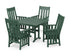 POLYWOOD Acadia 5-Piece Farmhouse Dining Set in Green